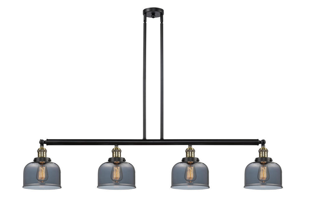 Bell - 4 Light - 53 inch - Black Antique Brass - Stem Hung - Adjustable Island Light