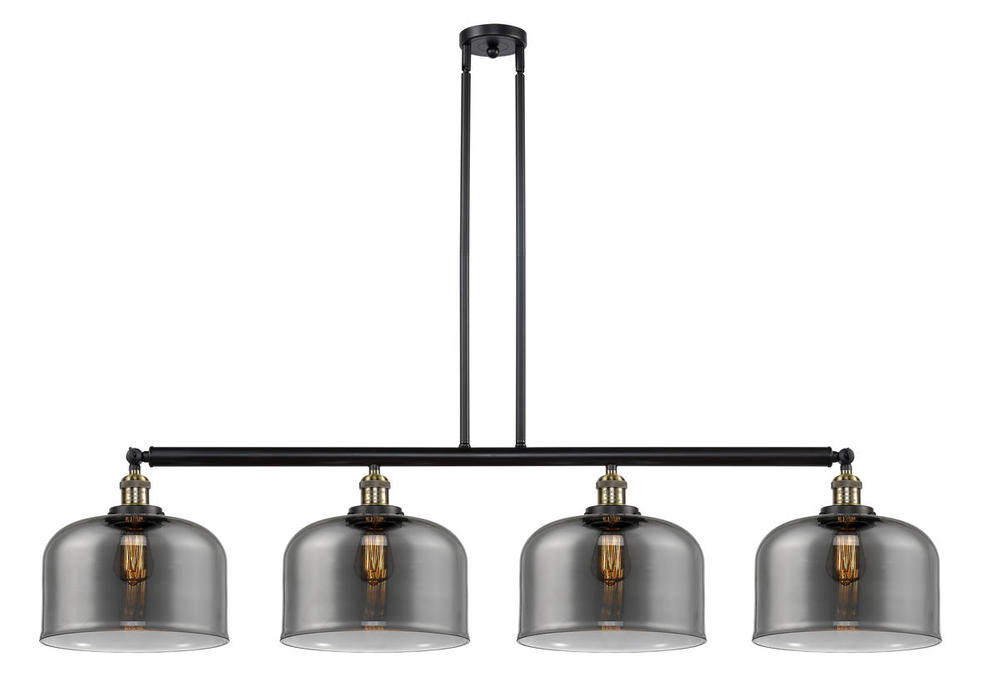 Bell - 4 Light - 54 inch - Black Antique Brass - Stem Hung - Adjustable Island Light