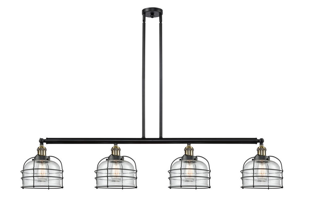 Bell Cage - 4 Light - 53 inch - Black Antique Brass - Stem Hung - Adjustable Island Light