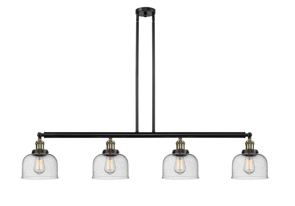 Bell - 4 Light - 53 inch - Black Antique Brass - Stem Hung - Adjustable Island Light