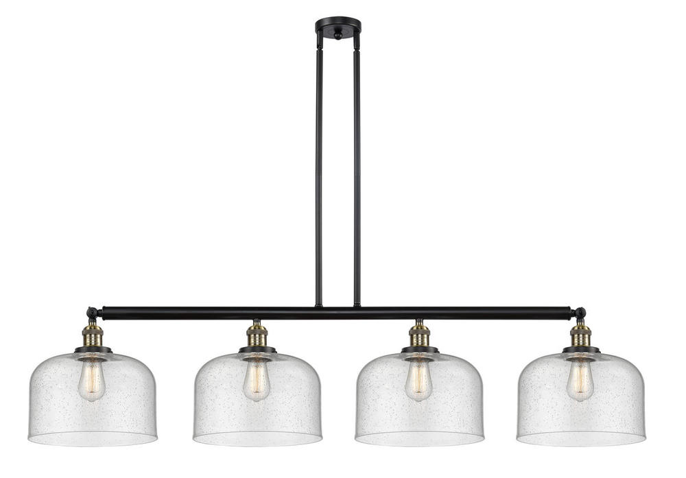 Bell - 4 Light - 54 inch - Black Antique Brass - Stem Hung - Adjustable Island Light