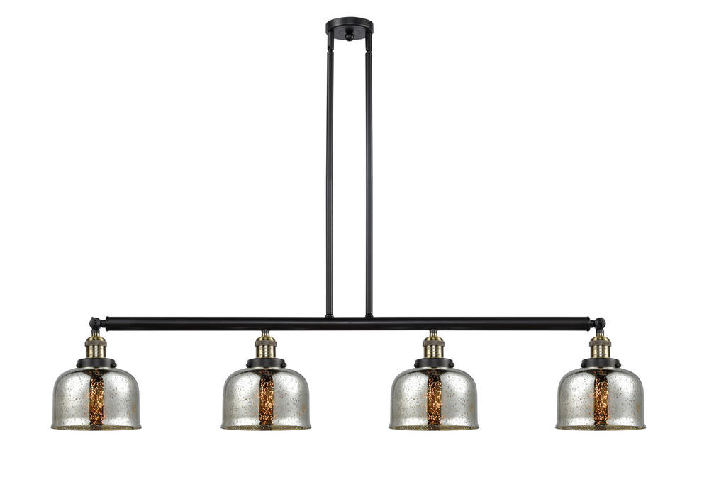 Bell - 4 Light - 53 inch - Black Antique Brass - Stem Hung - Adjustable Island Light
