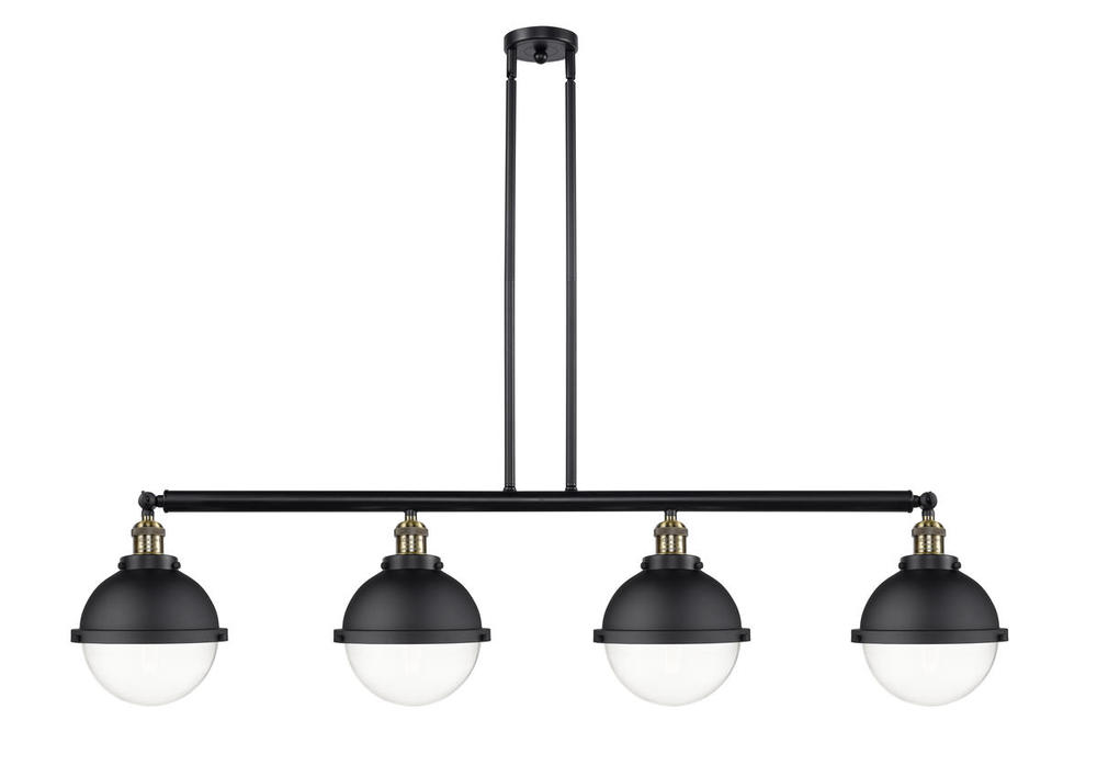 Hampden - 4 Light - 54 inch - Black Antique Brass - Stem Hung - Adjustable Island Light