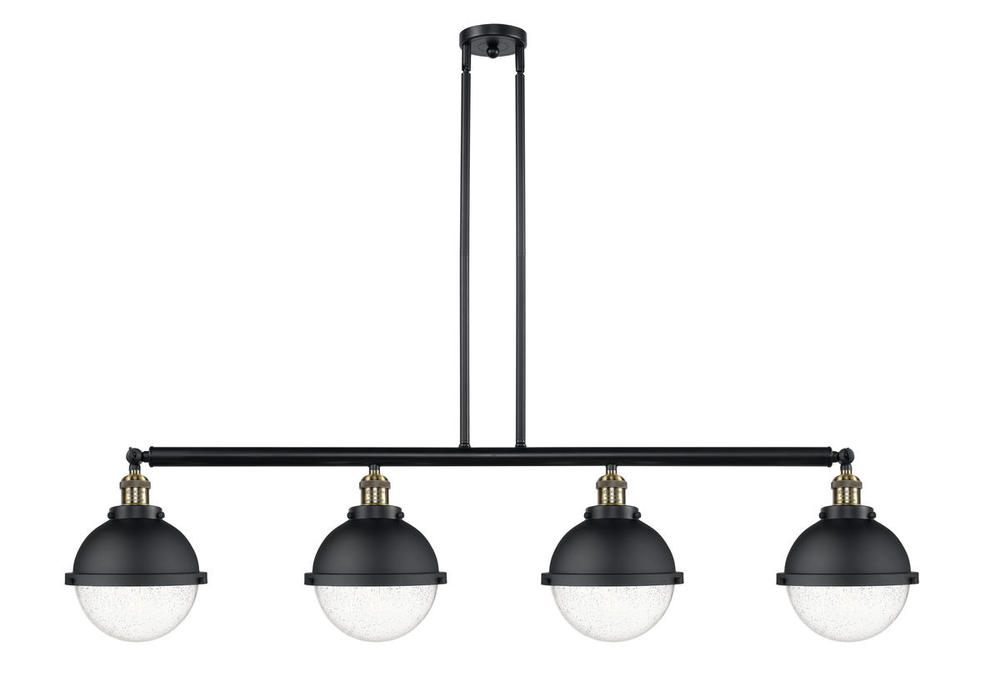 Hampden - 4 Light - 54 inch - Black Antique Brass - Stem Hung - Adjustable Island Light