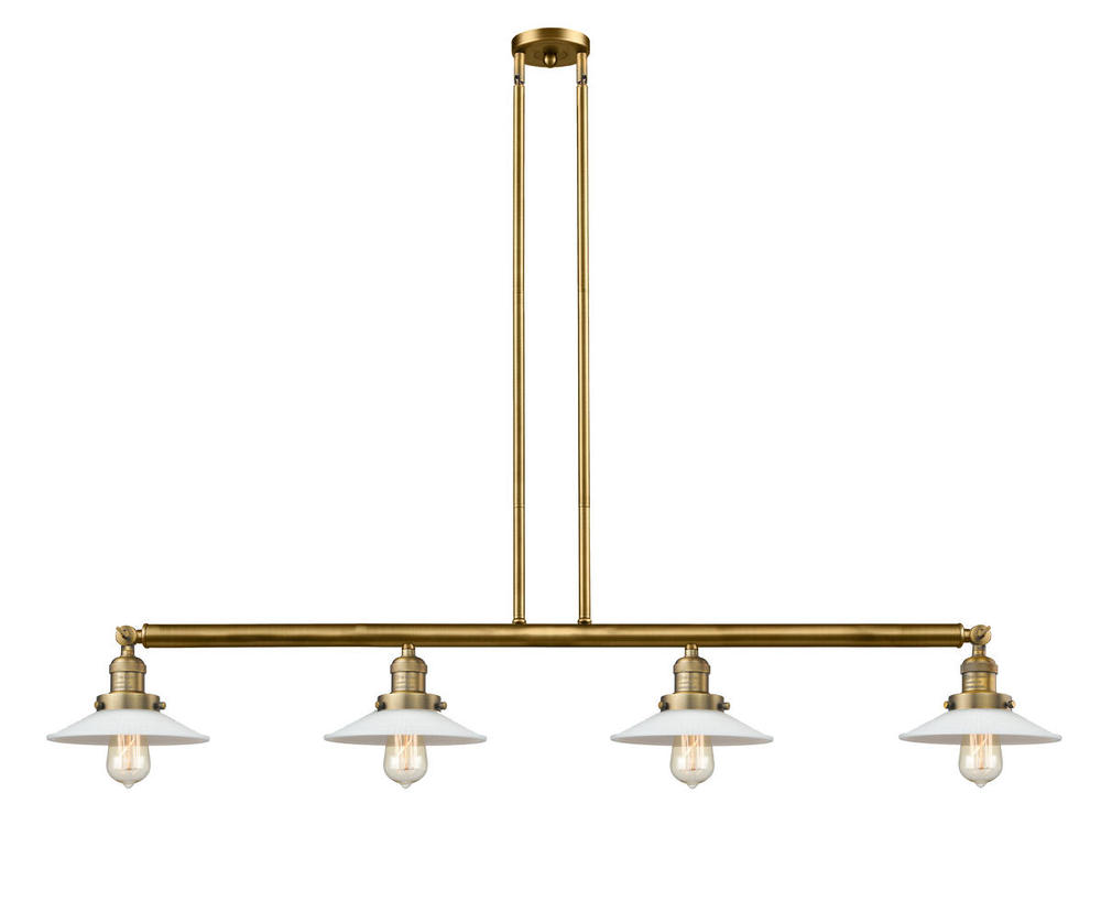 Halophane - 4 Light - 53 inch - Brushed Brass - Stem Hung - Adjustable Island Light