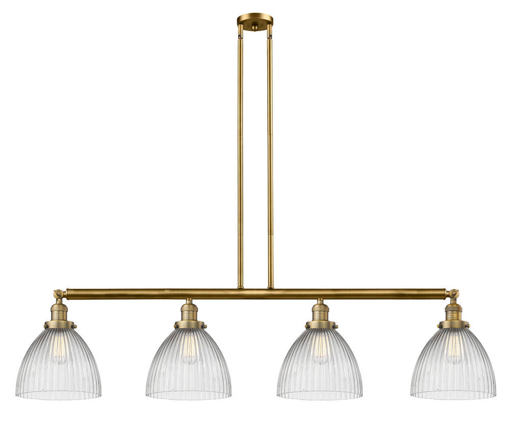Seneca Falls - 4 Light - 51 inch - Brushed Brass - Stem Hung - Adjustable Island Light