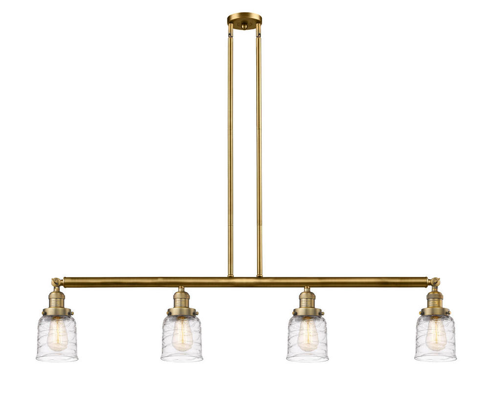 Bell - 4 Light - 50 inch - Brushed Brass - Stem Hung - Adjustable Island Light