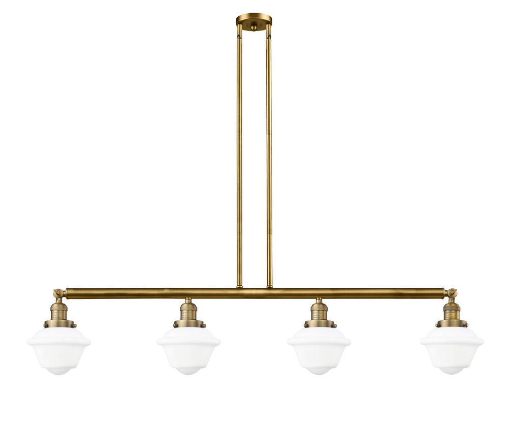 Oxford - 4 Light - 52 inch - Brushed Brass - Stem Hung - Adjustable Island Light
