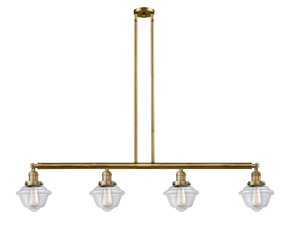 Oxford - 4 Light - 52 inch - Brushed Brass - Stem Hung - Adjustable Island Light