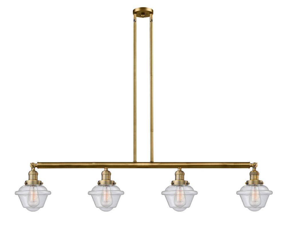 Oxford - 4 Light - 52 inch - Brushed Brass - Stem Hung - Adjustable Island Light