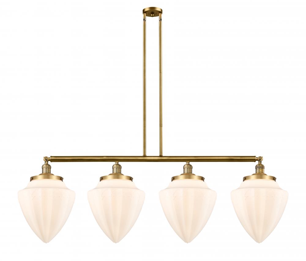 Bullet - 4 Light - 50 inch - Brushed Brass - Stem Hung - Adjustable Island Light