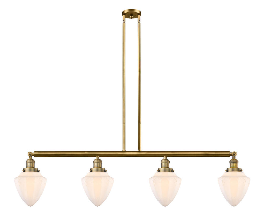 Bullet - 4 Light - 50 inch - Brushed Brass - Stem Hung - Adjustable Island Light