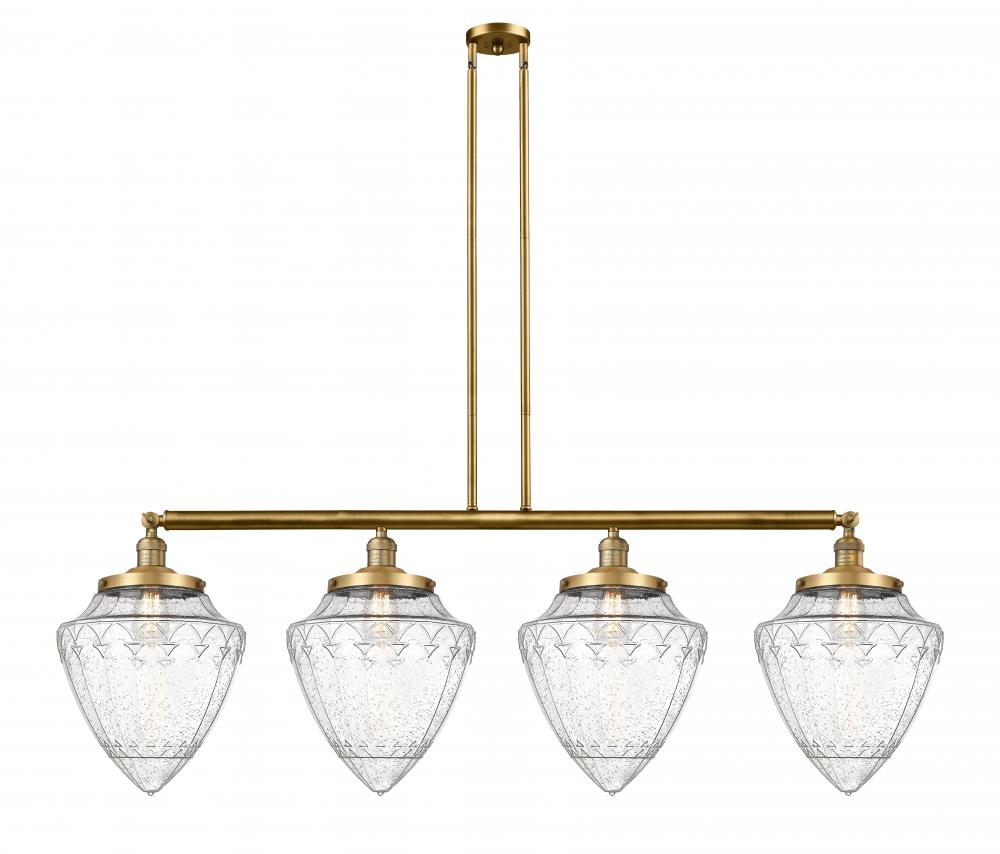 Bullet - 4 Light - 50 inch - Brushed Brass - Stem Hung - Adjustable Island Light