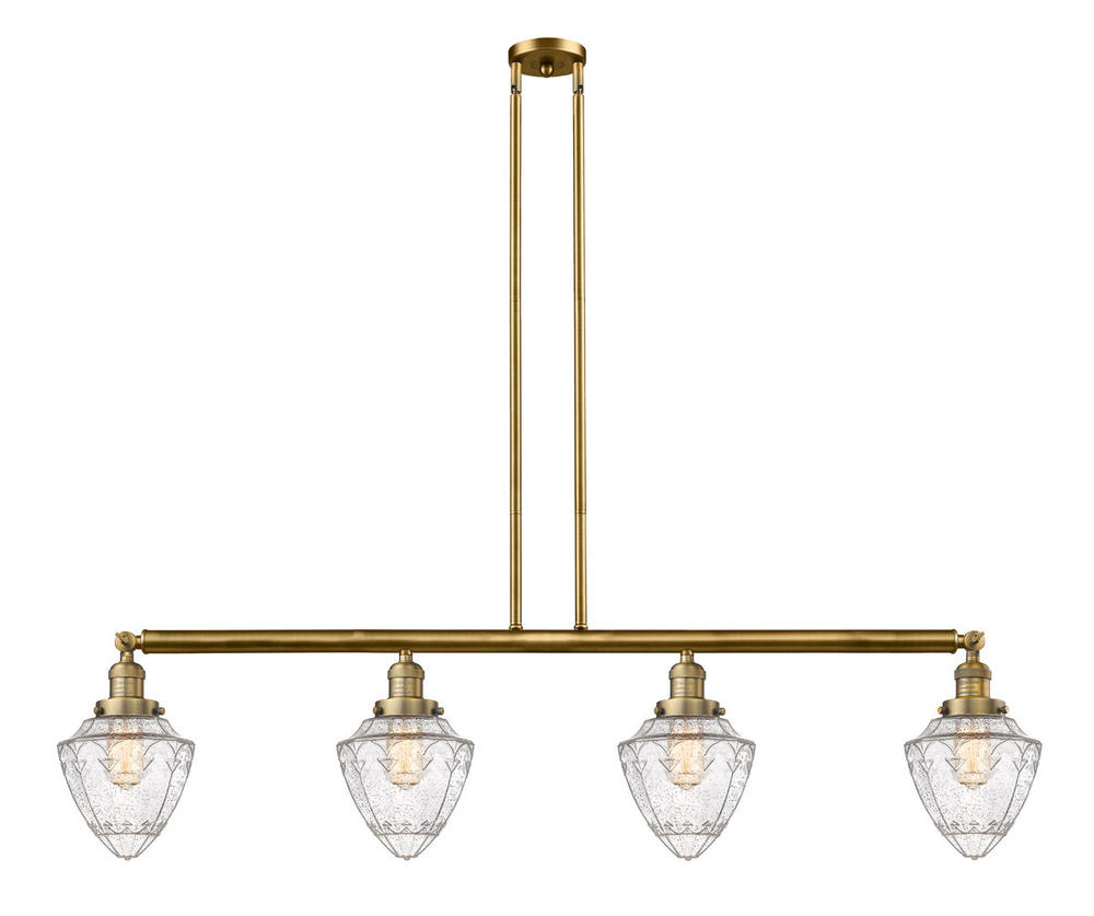 Bullet - 4 Light - 50 inch - Brushed Brass - Stem Hung - Adjustable Island Light