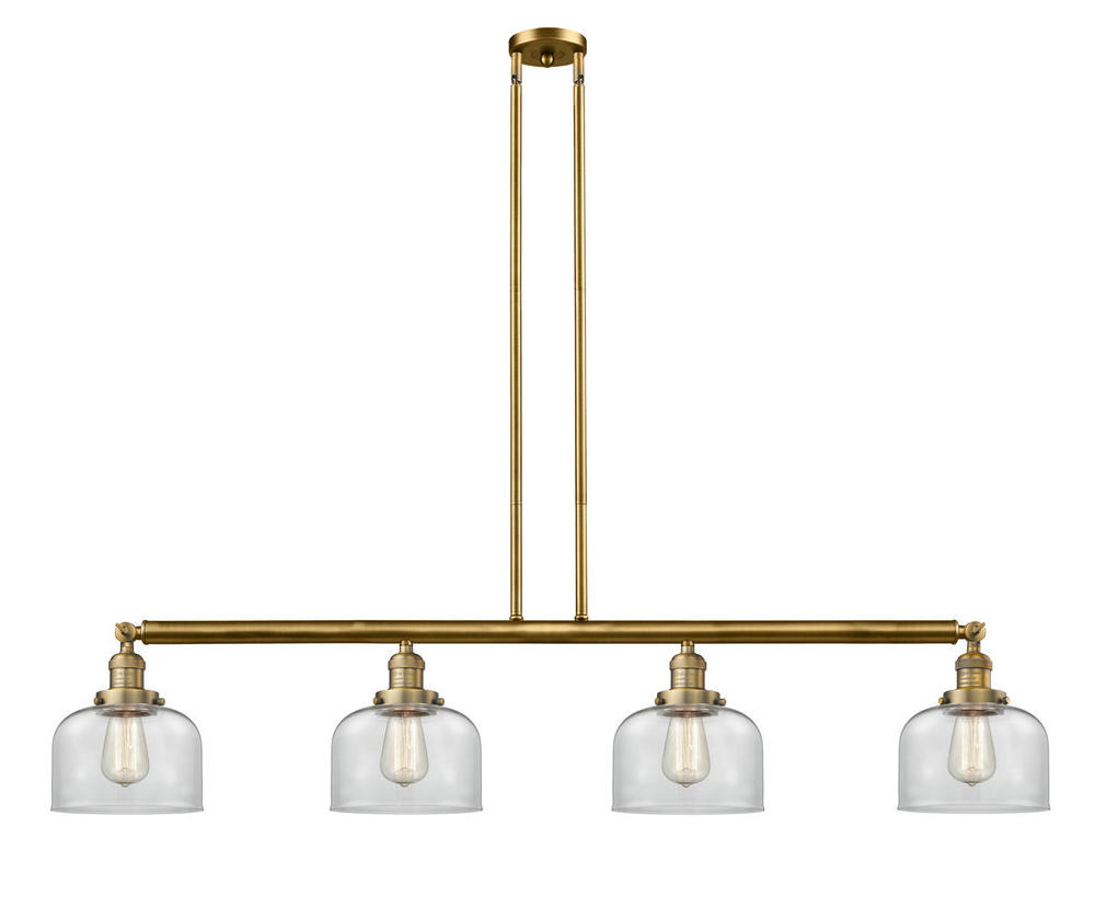 Bell - 4 Light - 53 inch - Brushed Brass - Stem Hung - Adjustable Island Light