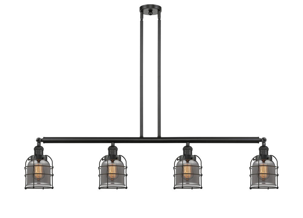 Bell Cage - 4 Light - 50 inch - Matte Black - Stem Hung - Island Light