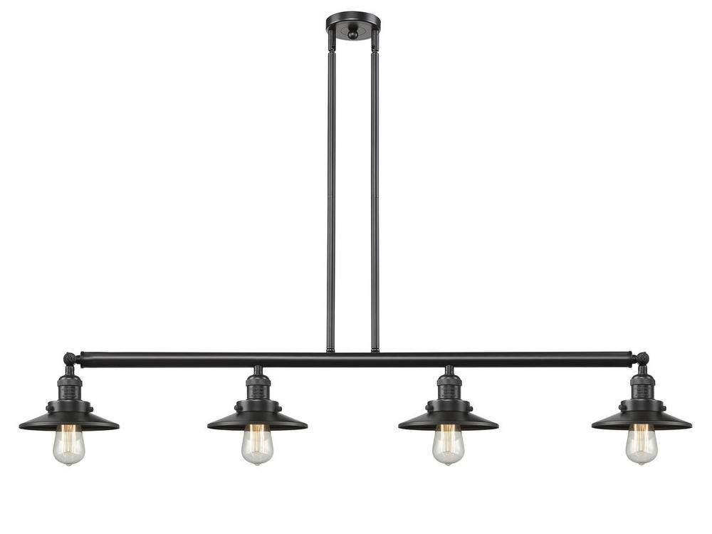 Railroad - 4 Light - 53 inch - Oil Rubbed Bronze - Stem Hung - Island Light