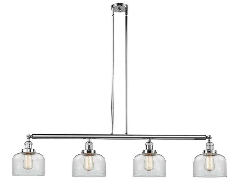 Bell - 4 Light - 53 inch - Polished Chrome - Stem Hung - Adjustable Island Light