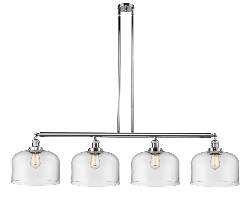 Bell - 4 Light - 54 inch - Polished Chrome - Stem Hung - Adjustable Island Light