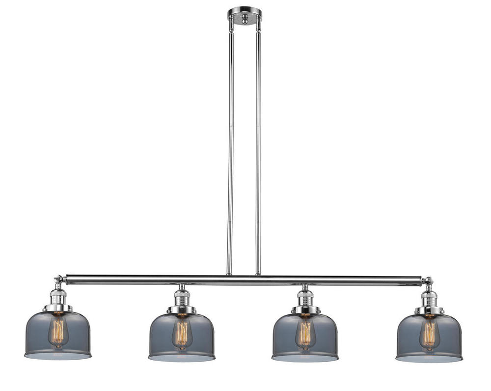Bell - 4 Light - 53 inch - Polished Chrome - Stem Hung - Adjustable Island Light