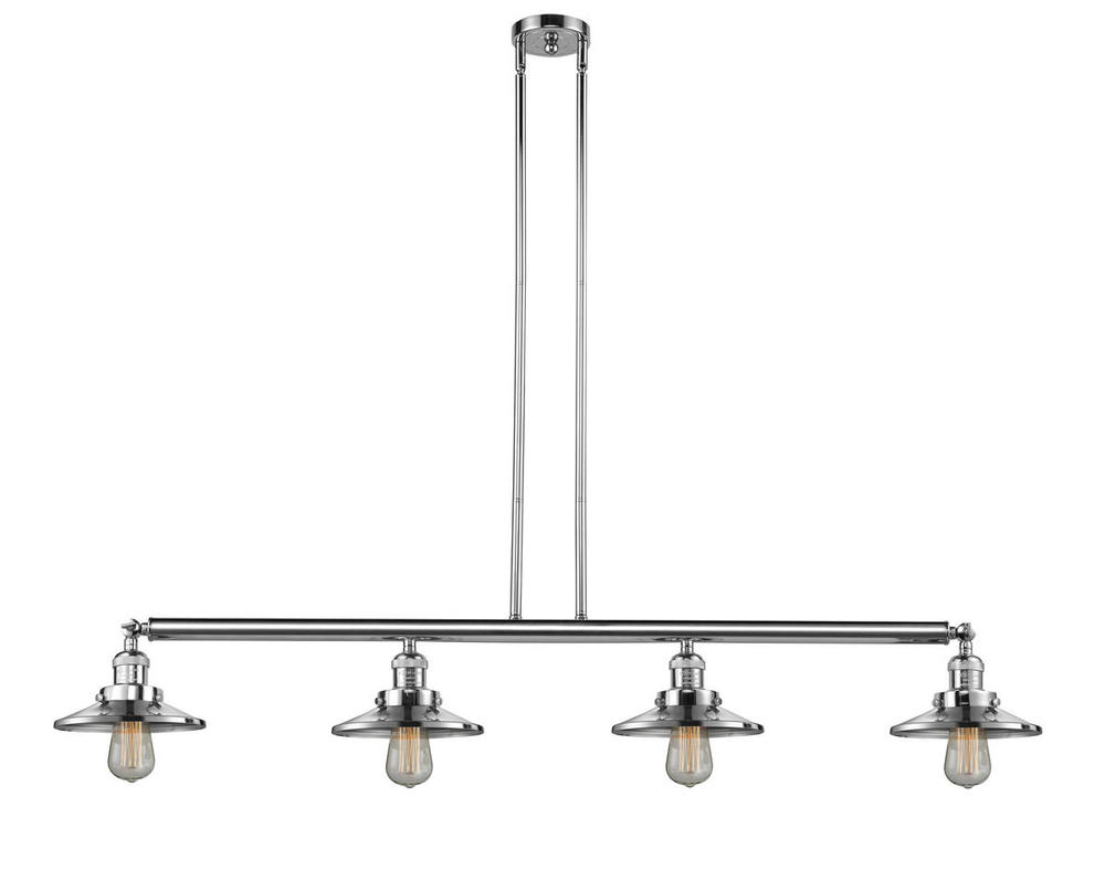 Railroad - 4 Light - 53 inch - Polished Chrome - Stem Hung - Adjustable Island Light