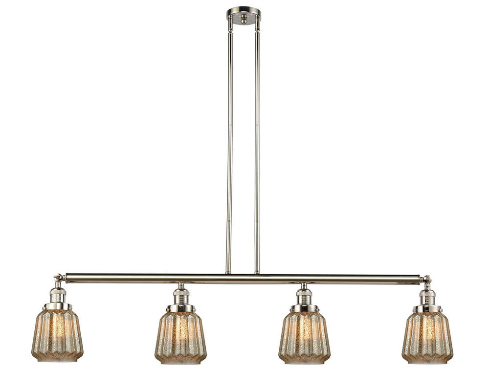 Chatham - 4 Light - 51 inch - Polished Nickel - Stem Hung - Adjustable Island Light