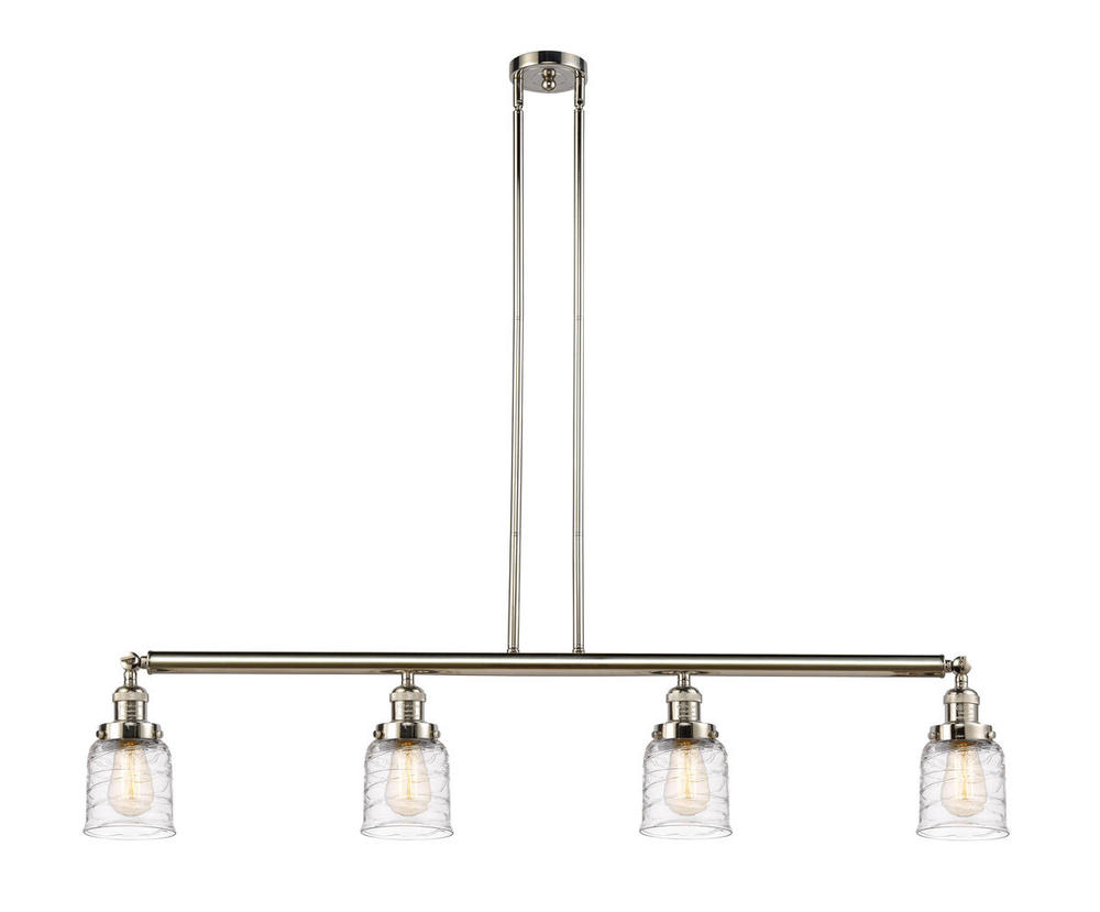 Bell - 4 Light - 50 inch - Polished Nickel - Stem Hung - Adjustable Island Light