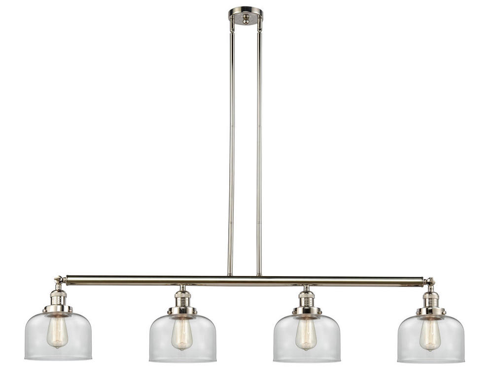 Bell - 4 Light - 53 inch - Polished Nickel - Stem Hung - Adjustable Island Light