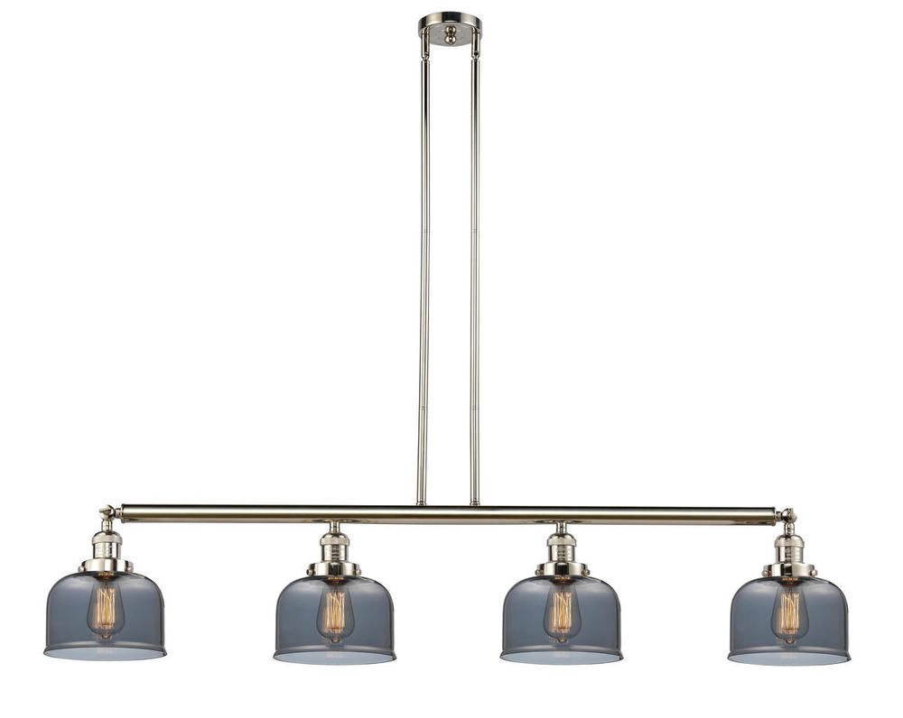 Bell - 4 Light - 53 inch - Polished Nickel - Stem Hung - Adjustable Island Light