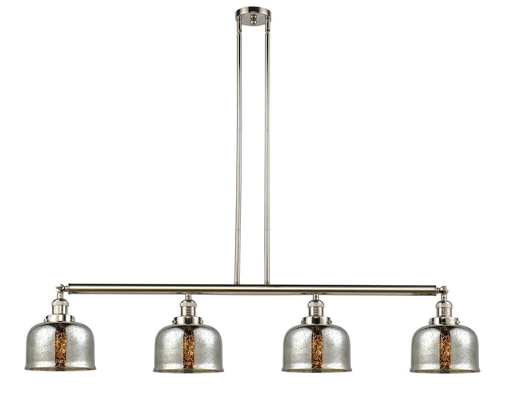 Bell - 4 Light - 53 inch - Polished Nickel - Stem Hung - Adjustable Island Light
