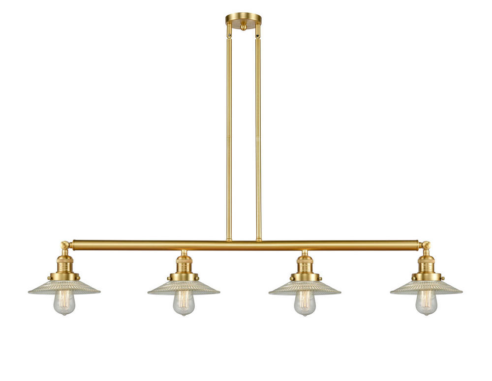 Halophane - 4 Light - 53 inch - Satin Gold - Stem Hung - Adjustable Island Light
