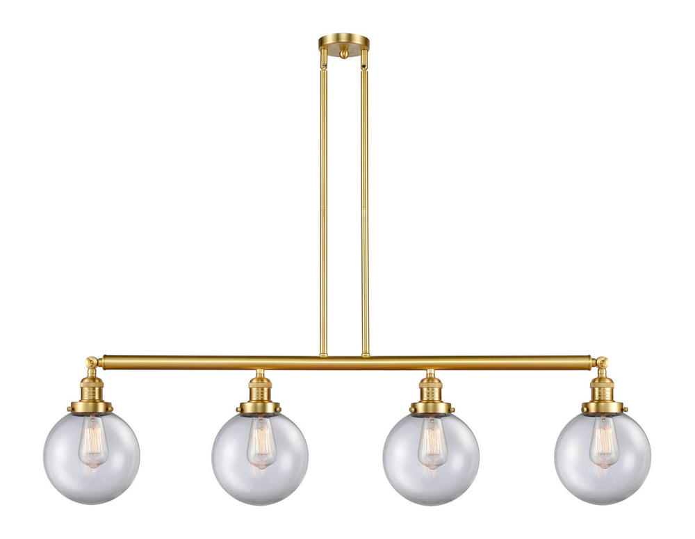 Beacon - 4 Light - 53 inch - Satin Gold - Stem Hung - Adjustable Island Light