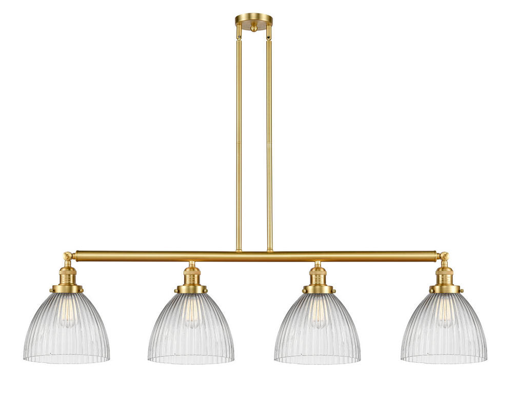 Seneca Falls - 4 Light - 51 inch - Satin Gold - Stem Hung - Adjustable Island Light