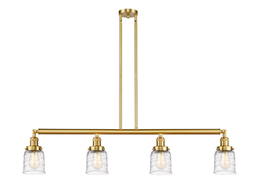 Bell - 4 Light - 50 inch - Satin Gold - Stem Hung - Adjustable Island Light