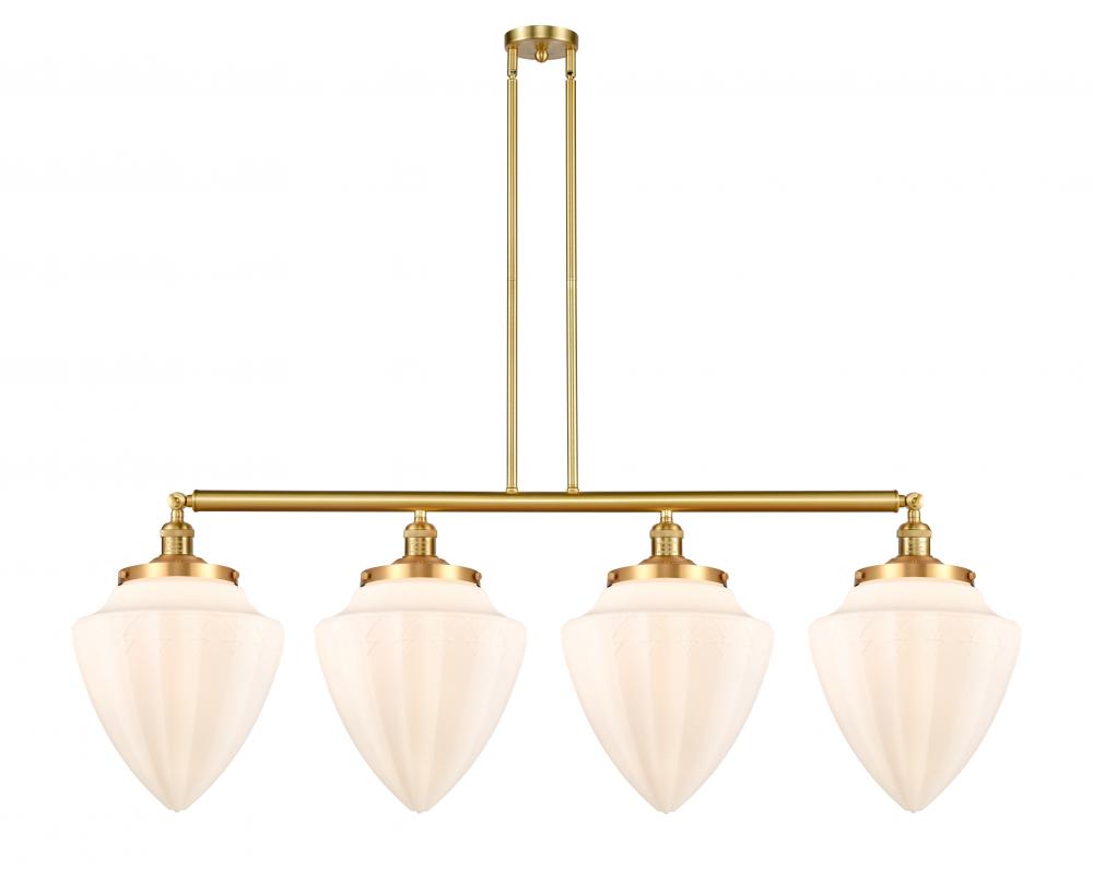 Bullet - 4 Light - 50 inch - Satin Gold - Stem Hung - Adjustable Island Light