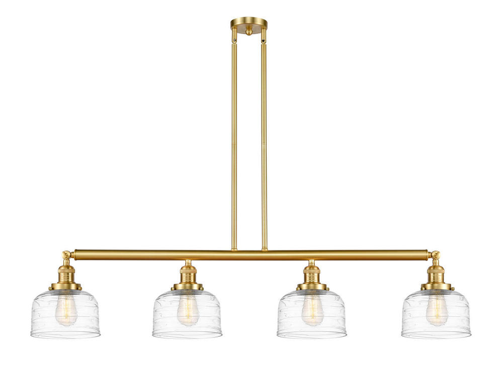 Bell - 4 Light - 53 inch - Satin Gold - Stem Hung - Adjustable Island Light