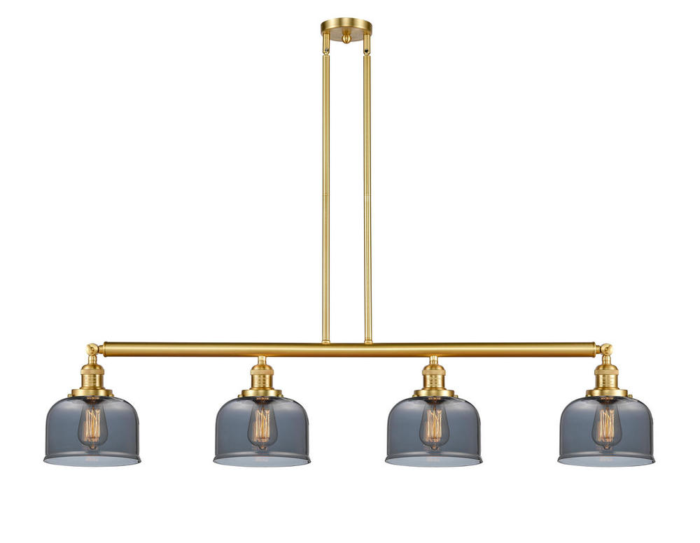 Bell - 4 Light - 53 inch - Satin Gold - Stem Hung - Adjustable Island Light
