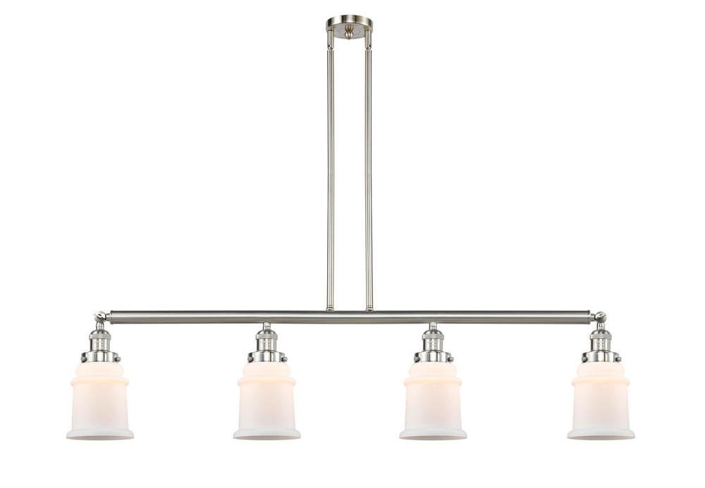 Canton - 4 Light - 51 inch - Brushed Satin Nickel - Stem Hung - Adjustable Island Light