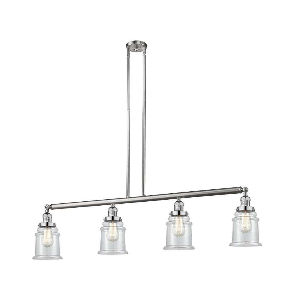Canton - 4 Light - 51 inch - Brushed Satin Nickel - Stem Hung - Adjustable Island Light