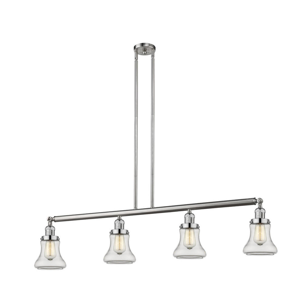 Bellmont - 4 Light - 51 inch - Brushed Satin Nickel - Stem Hung - Adjustable Island Light