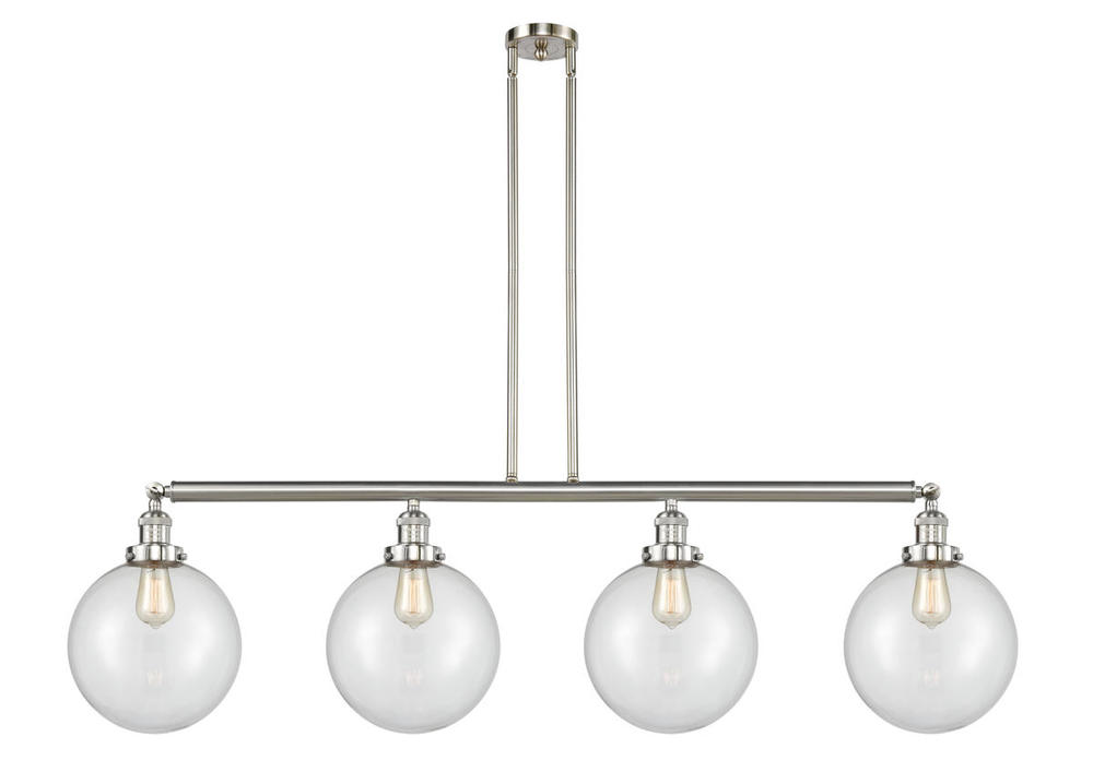 Beacon - 4 Light - 54 inch - Brushed Satin Nickel - Stem Hung - Adjustable Island Light