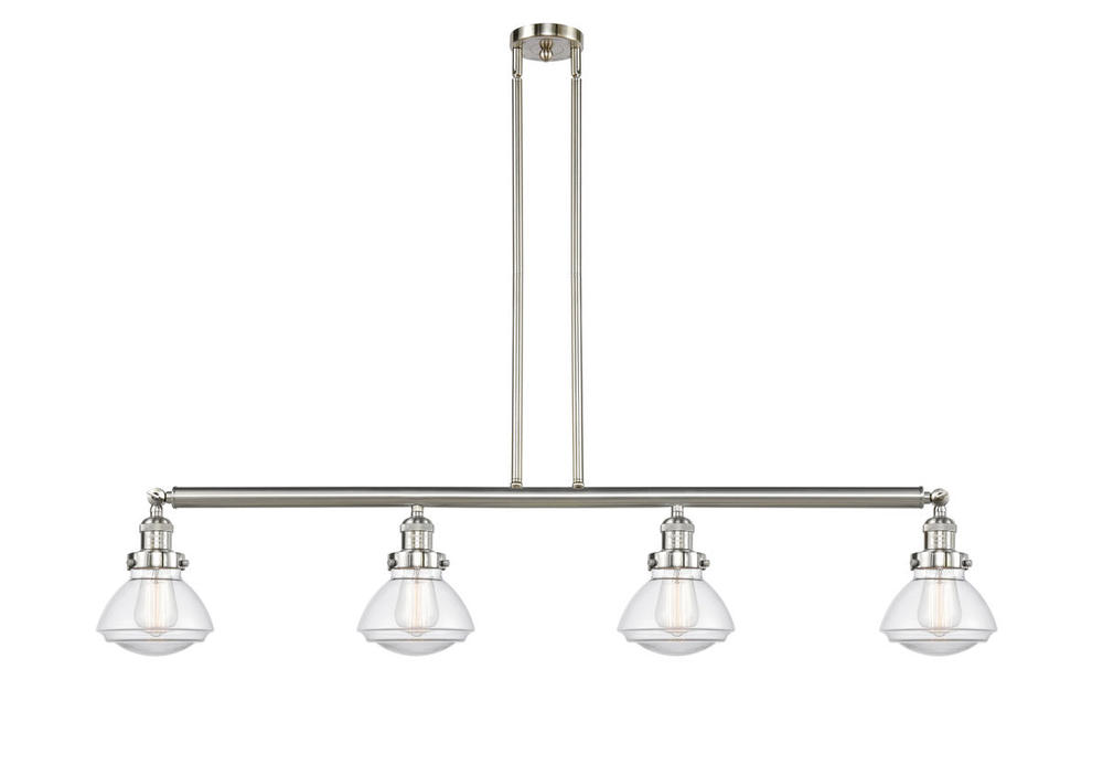 Olean - 4 Light - 51 inch - Brushed Satin Nickel - Stem Hung - Adjustable Island Light