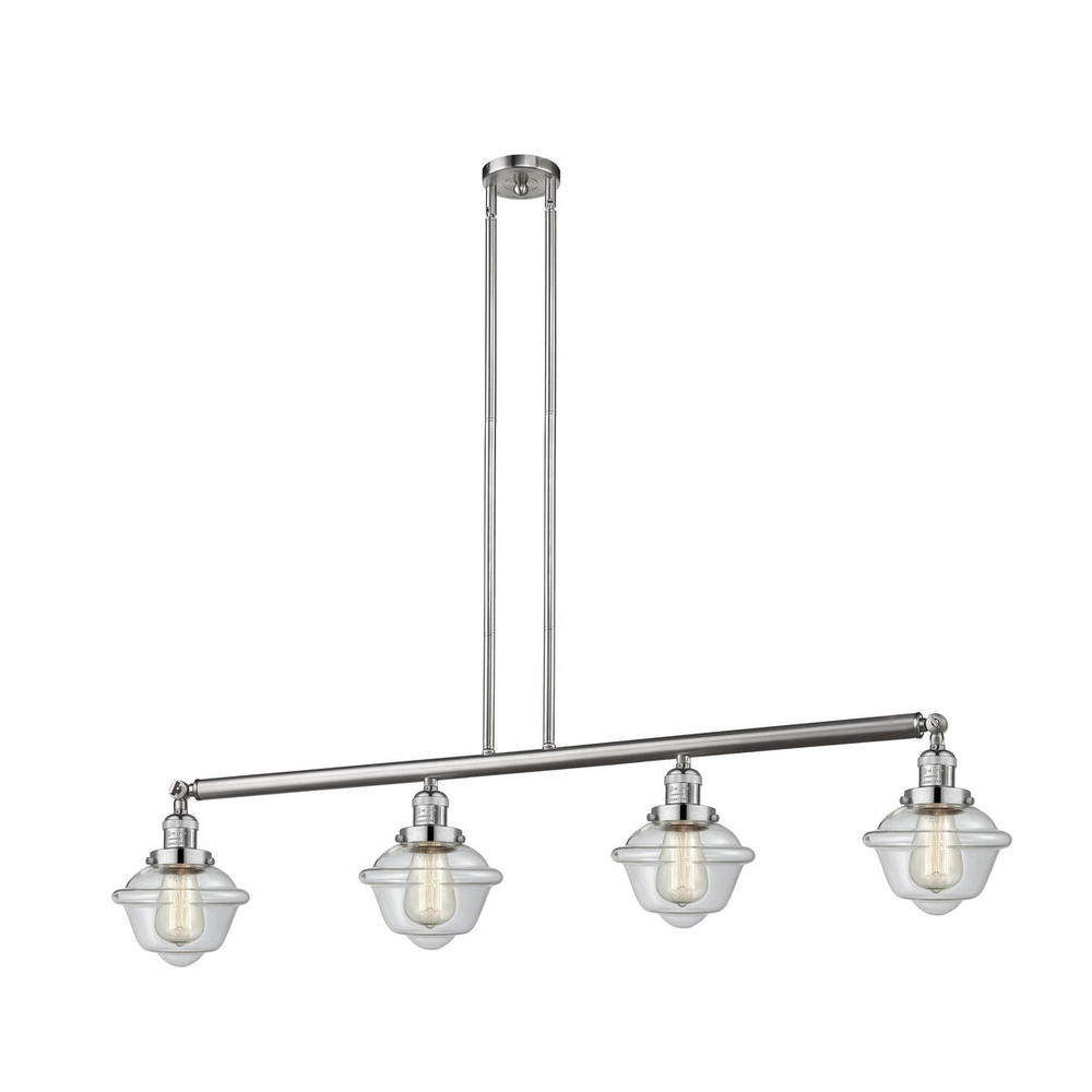 Oxford - 4 Light - 52 inch - Brushed Satin Nickel - Stem Hung - Adjustable Island Light