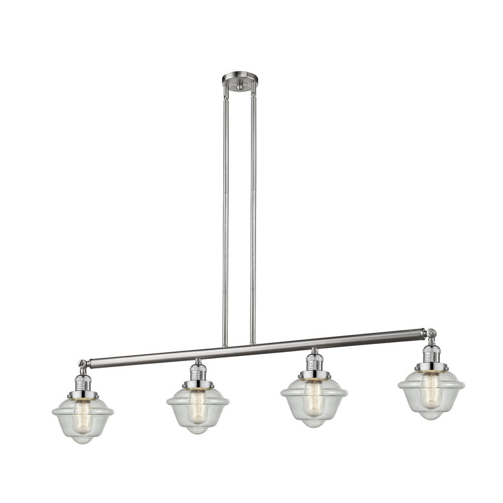 Oxford - 4 Light - 52 inch - Brushed Satin Nickel - Stem Hung - Adjustable Island Light