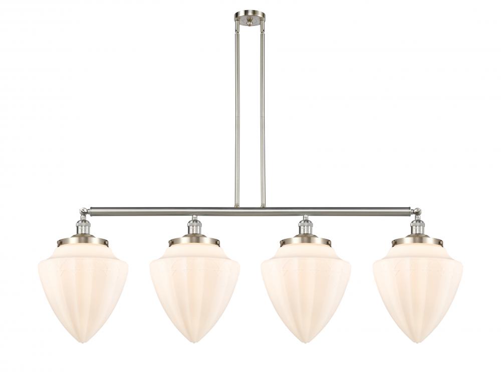 Bullet - 4 Light - 50 inch - Brushed Satin Nickel - Stem Hung - Adjustable Island Light