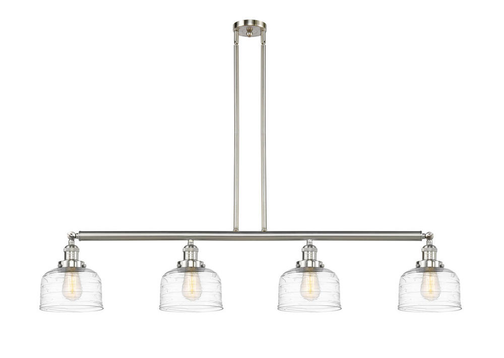 Bell - 4 Light - 53 inch - Brushed Satin Nickel - Stem Hung - Adjustable Island Light