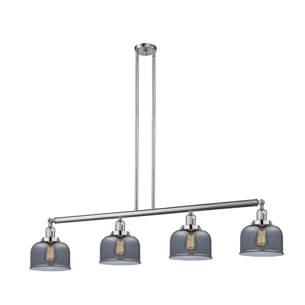 Bell - 4 Light - 53 inch - Brushed Satin Nickel - Stem Hung - Adjustable Island Light