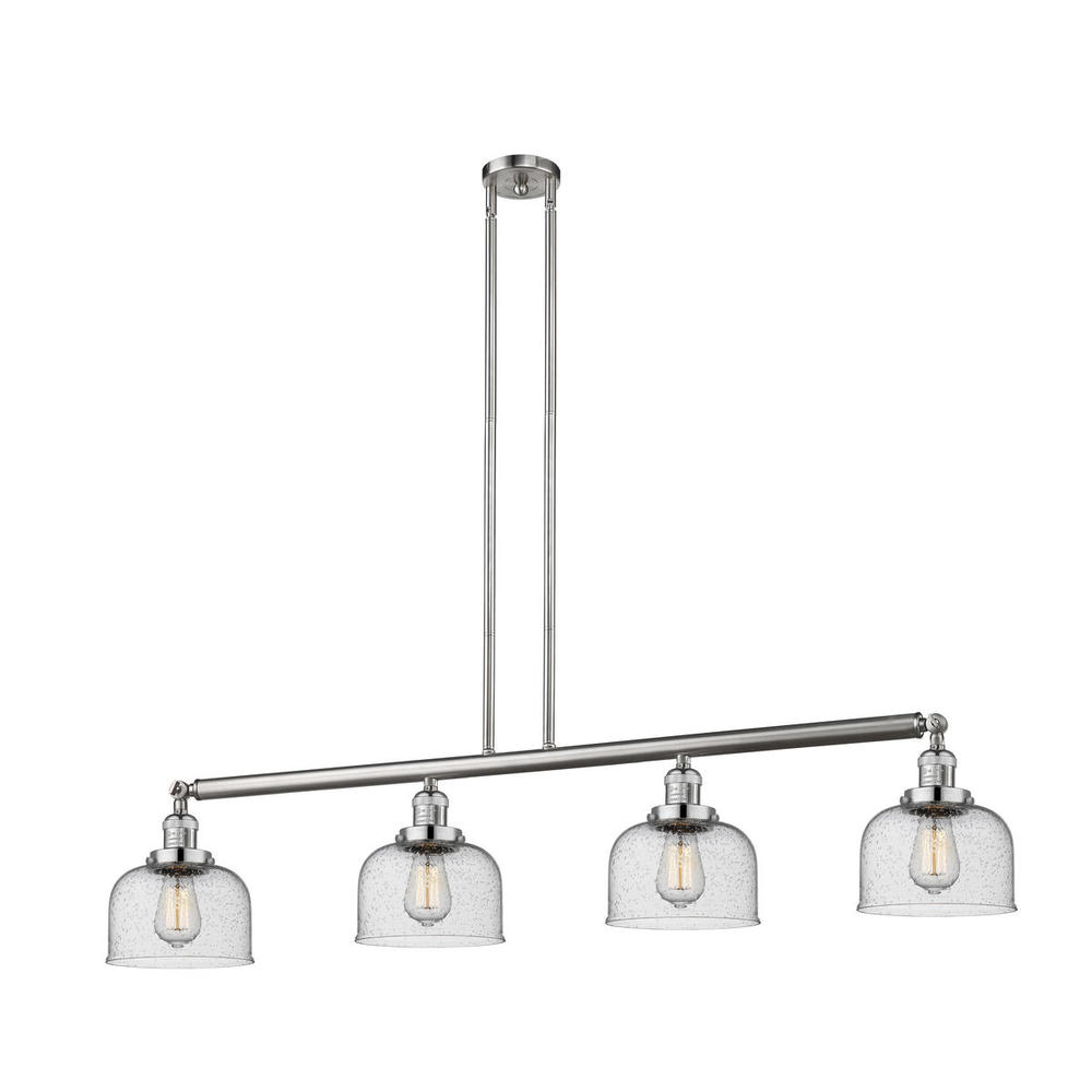 Bell - 4 Light - 53 inch - Brushed Satin Nickel - Stem Hung - Adjustable Island Light