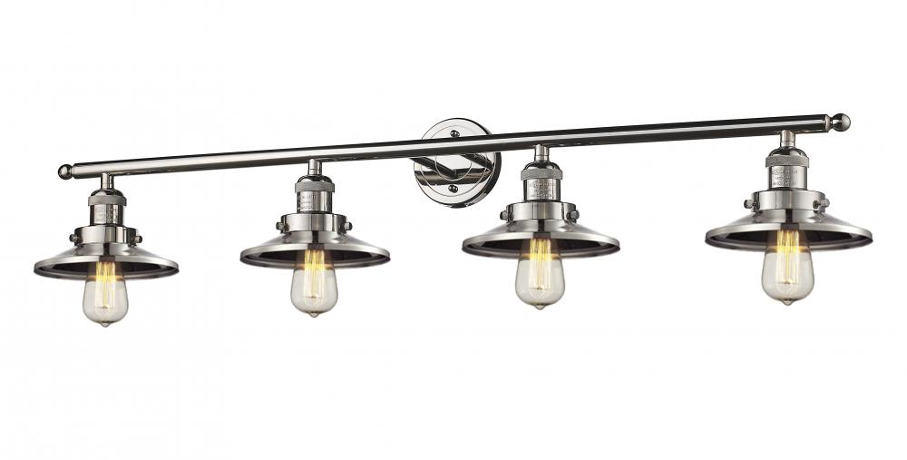 Railroad - 4 Light - 44 inch - Polished Nickel - Adjustable Bath Vanity Light