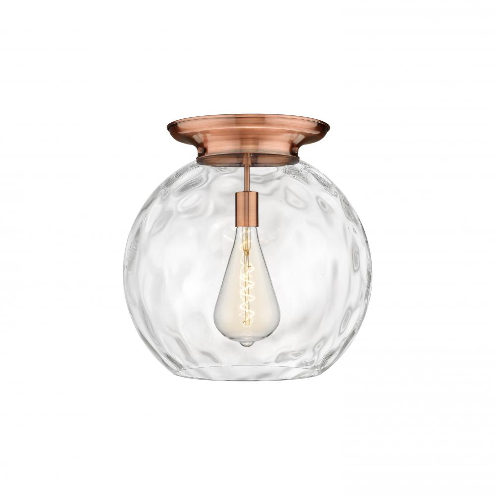 Athens Water Glass - 1 Light - 18 inch - Antique Copper - Flush Mount